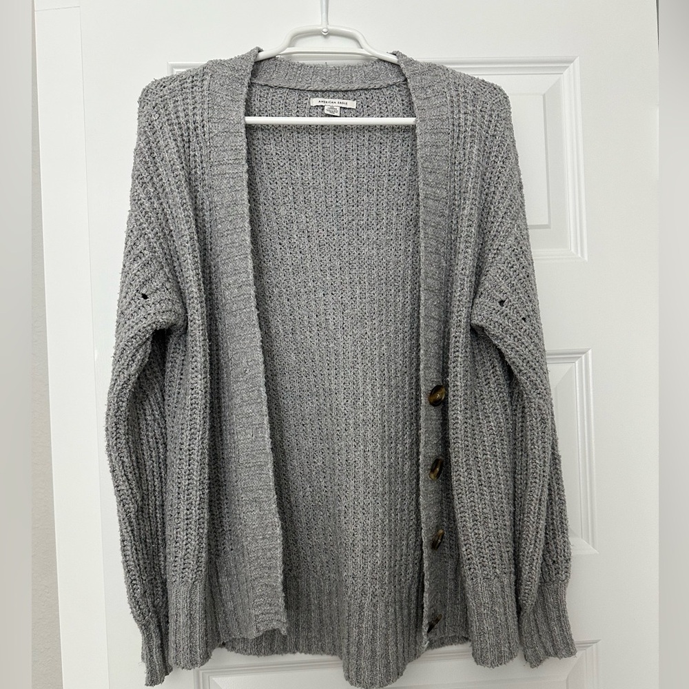 American Eagle Grey Oversized Cardigan